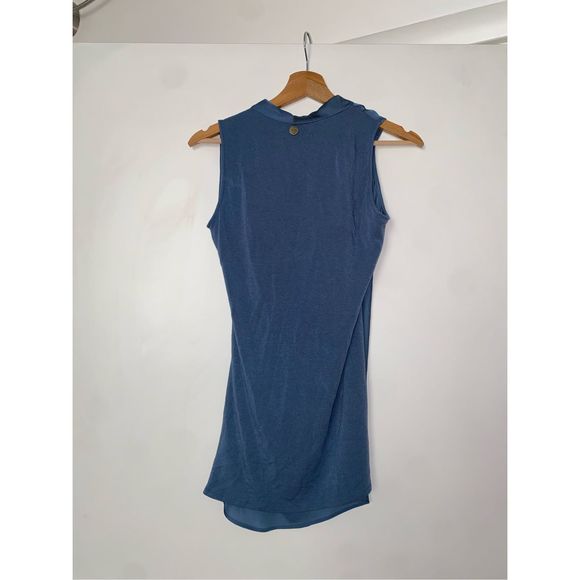 Liu Jo Italian Sleeveless Blue Satin Wrap Blouse, Size IT 40/ US Small, MP $248 - Picture 8 of 14